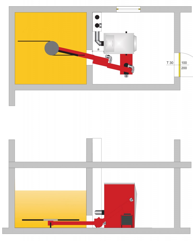 Wood chip fuel storage system