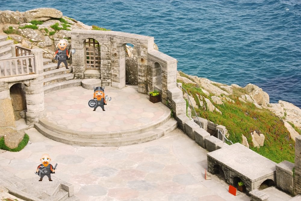 The Vikings put on a show at the world famous Minack Theatre